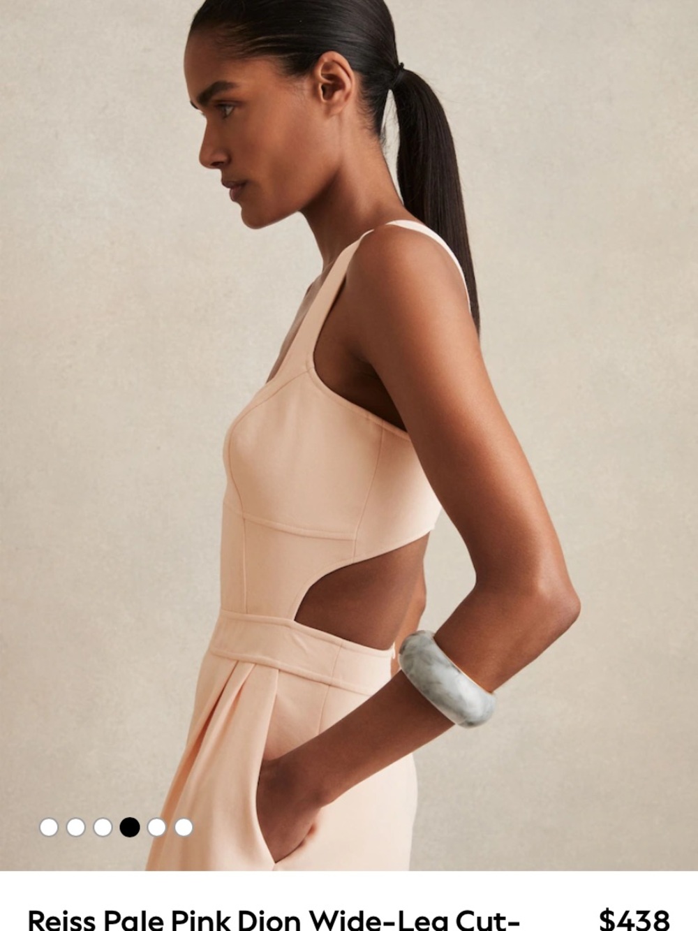 Reiss Blush Cutout Wide-Leg Jumpsuit - Picture 5 of 8
